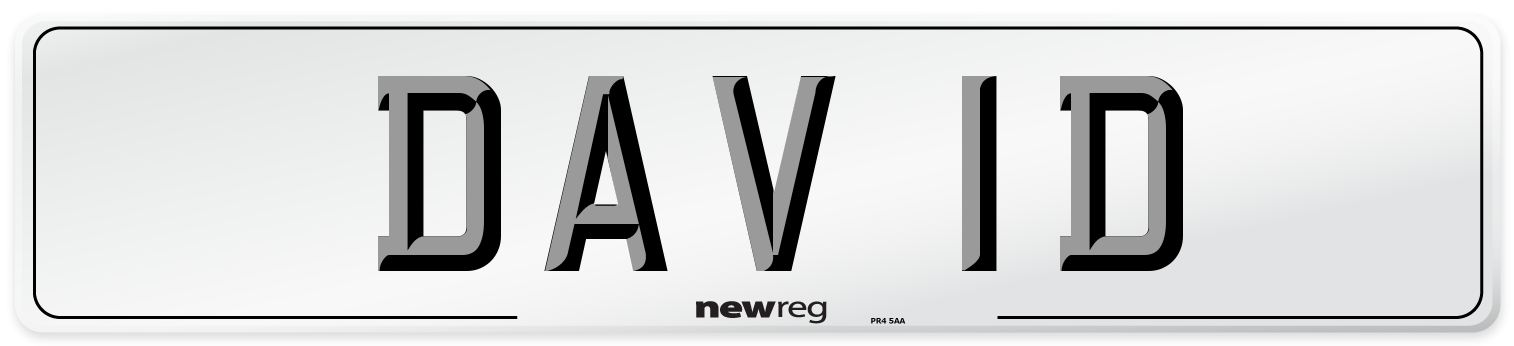 DAV 1D Number Plate from New Reg